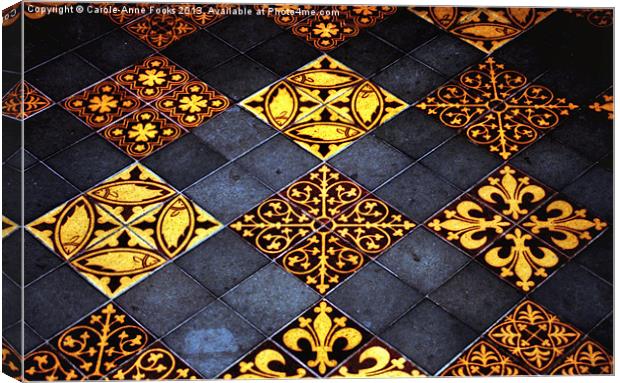 Floor Tiles Saint Davids Pembrokeshire Canvas Print by Carole-Anne Fooks