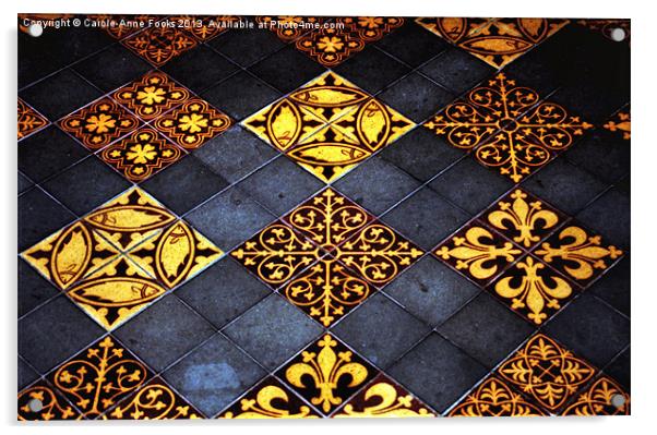Floor Tiles Saint Davids Pembrokeshire Acrylic by Carole-Anne Fooks