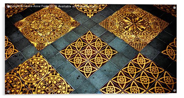 Floor Tiles Saint Davids Pembrokeshire Acrylic by Carole-Anne Fooks
