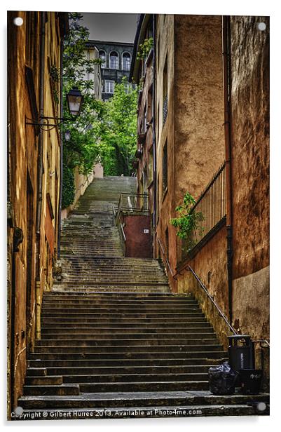 The City of Lyon Acrylic by Gilbert Hurree