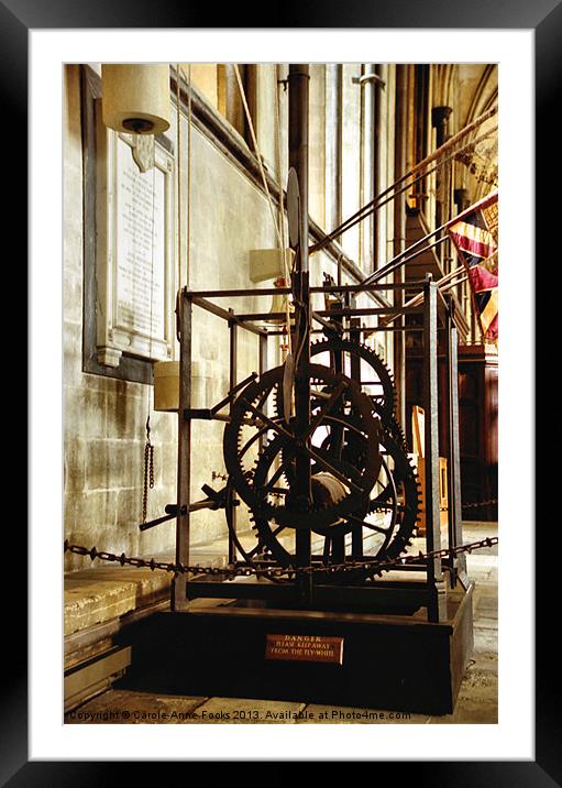 The Salisbury Cathedral clock Framed Mounted Print by Carole-Anne Fooks
