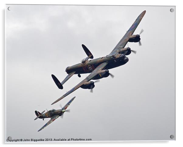 Lancaster and Hurricane Acrylic by John Biggadike