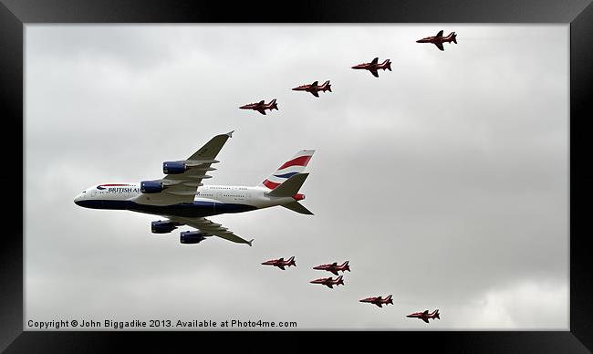 Airbus A380 Framed Print by John Biggadike
