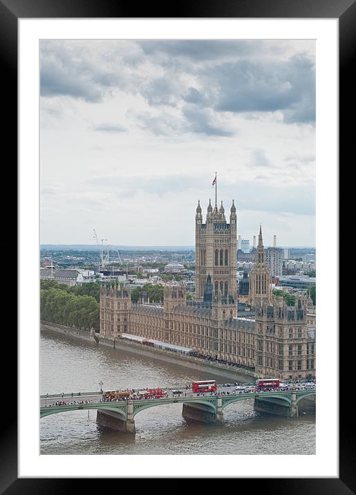 London Calling Cloudy Cityscape Framed Mounted Print by shirley gilks