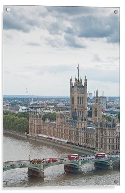 London Calling Cloudy Cityscape Acrylic by shirley gilks