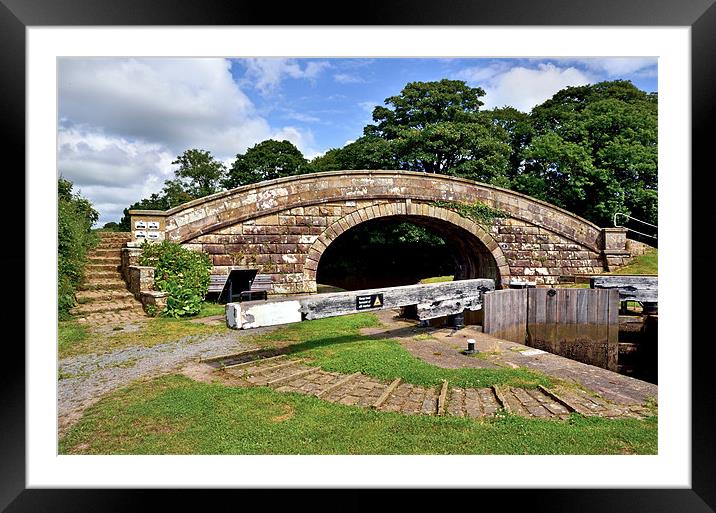 Canal Bridge and Lock Lancaster Canal Framed Mounted Print by Gary Kenyon