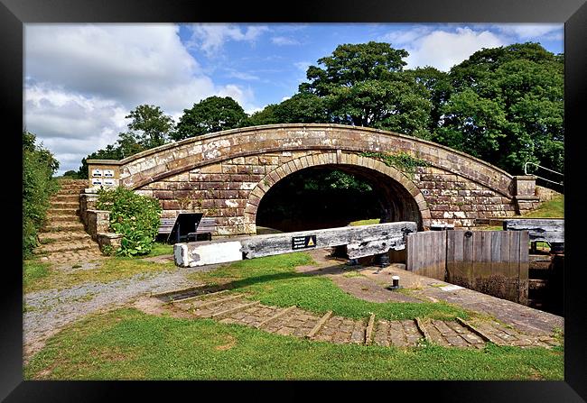 Canal Bridge and Lock Lancaster Canal Framed Print by Gary Kenyon