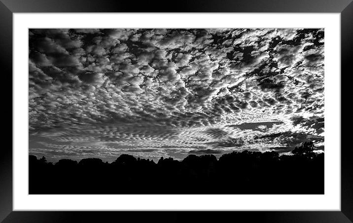 sunset and clouds black and white Framed Mounted Print by Dean Messenger