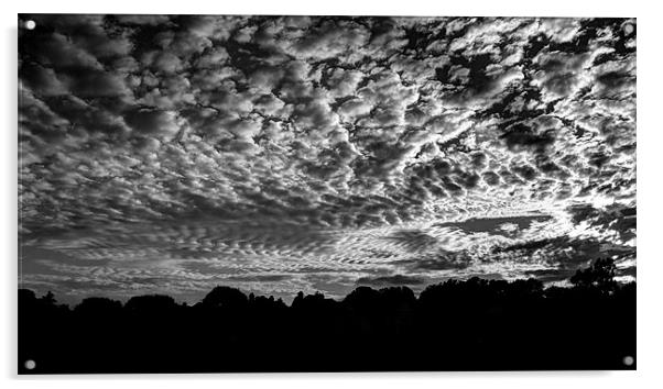 sunset and clouds black and white Acrylic by Dean Messenger