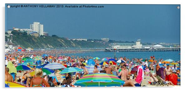 BOURNEMOUTH BEACH IN SUMMER Acrylic by Anthony Kellaway