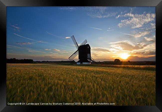 Windmill Sunset Framed Print by Graham Custance