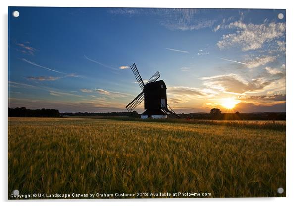 Windmill Sunset Acrylic by Graham Custance