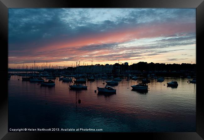 Tamar Sunset Framed Print by Helen Northcott