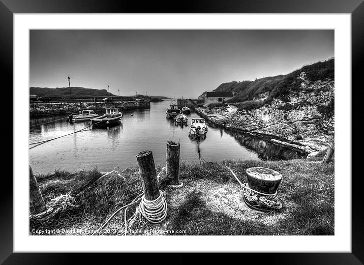 The day ends in Ballintoy Framed Mounted Print by David McFarland