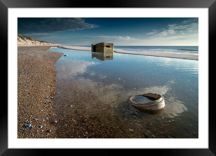 Pill Box at Hemsby Framed Mounted Print by Stephen Mole