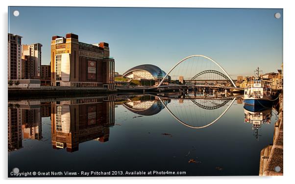 River Tyne Reflected Acrylic by Ray Pritchard