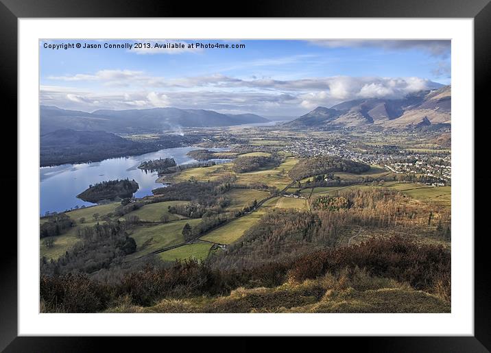 Dewentwater And Keswick Framed Mounted Print by Jason Connolly