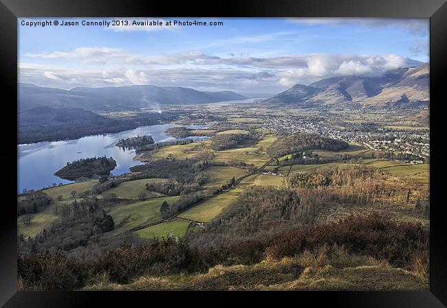 Dewentwater And Keswick Framed Print by Jason Connolly