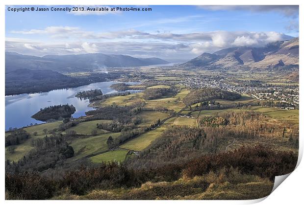 Dewentwater And Keswick Print by Jason Connolly