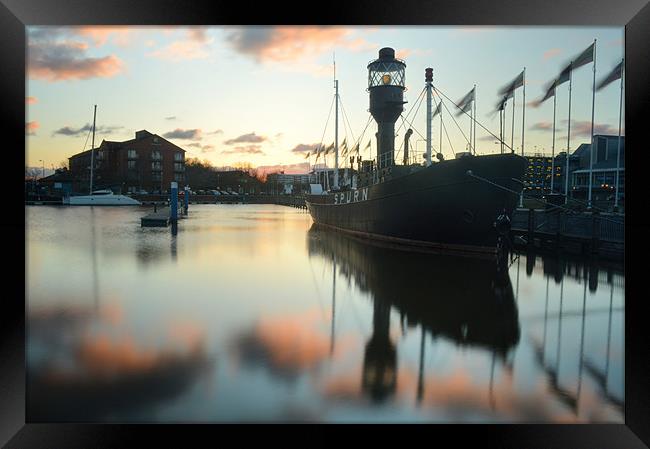 Hull Marina at Sunset Framed Print by Sarah Couzens