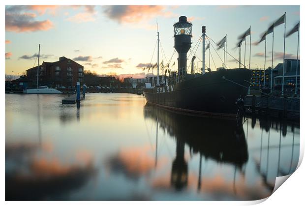 Hull Marina at Sunset Print by Sarah Couzens