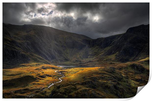 The river from Llyn Idwal Print by Rory Trappe