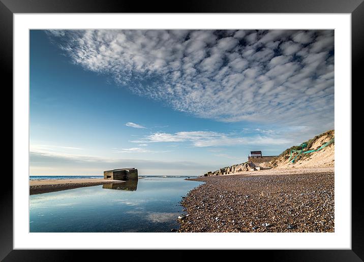 Hemsby Beach and Pill Box Framed Mounted Print by Stephen Mole