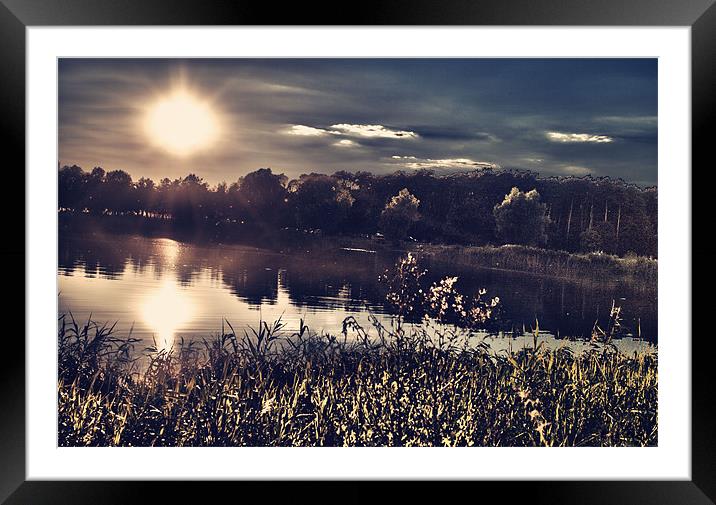 Suns rays reflection Framed Mounted Print by Aneta Borecka