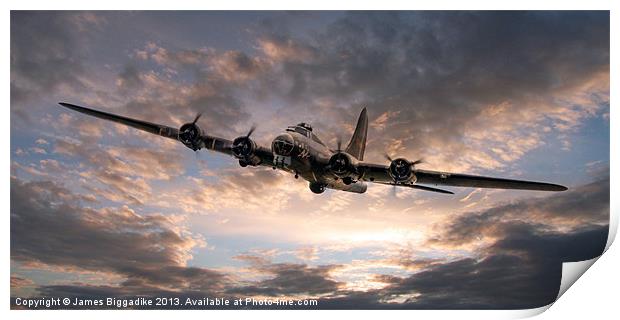 The Flying Fortress Print by J Biggadike