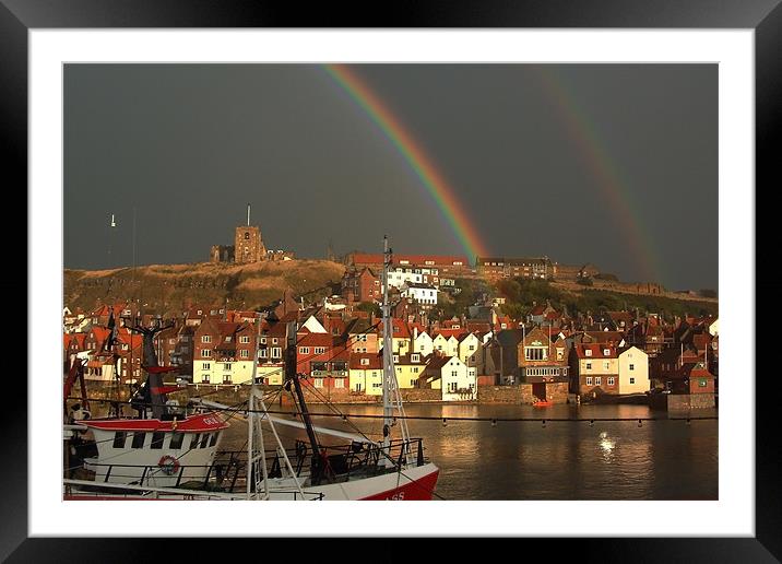 End of the rainbow in Whitby Framed Mounted Print by Ray Nelson
