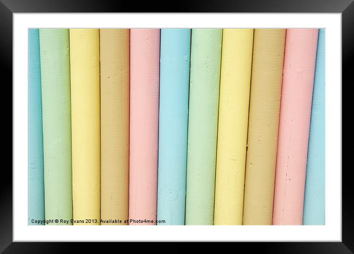 Pastel coloured stripes Framed Mounted Print by Roy Evans