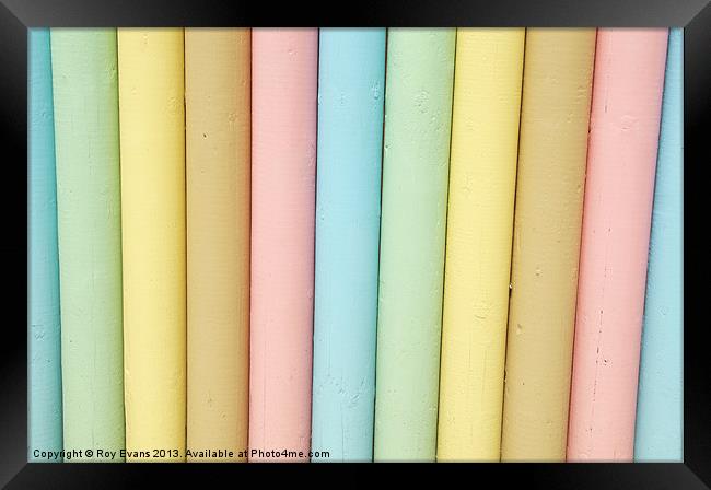 Pastel coloured stripes Framed Print by Roy Evans