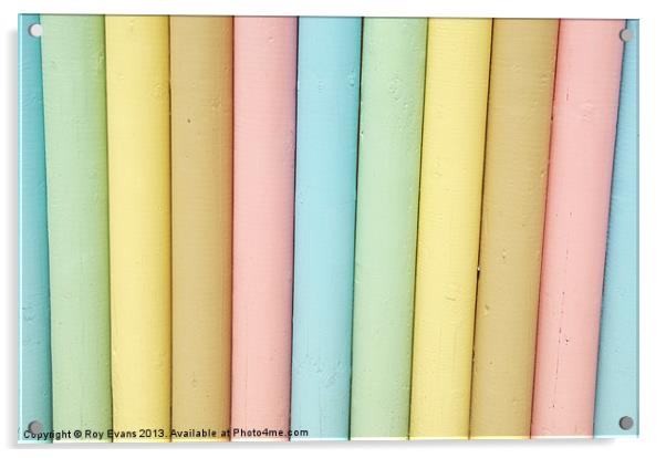 Pastel coloured stripes Acrylic by Roy Evans