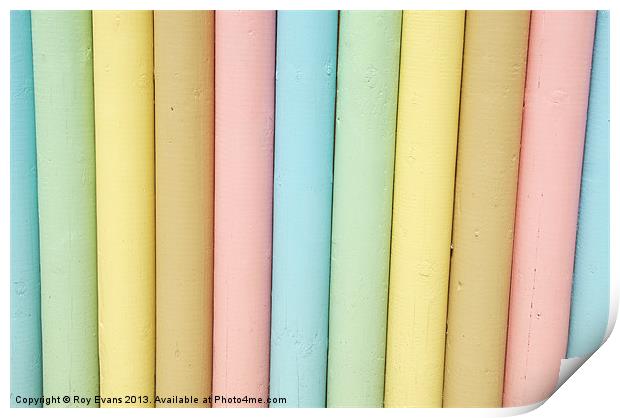 Pastel coloured stripes Print by Roy Evans