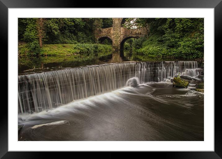 New Mills Weir Framed Mounted Print by Phil Tinkler