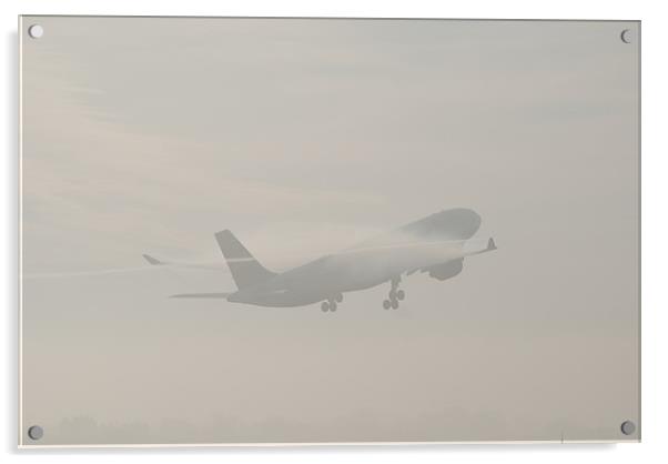 Foggy Takeoff Acrylic by Mark Richardson
