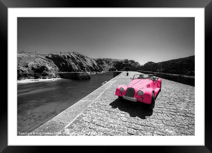 Pink Morgan at Mullion Framed Mounted Print by Rob Hawkins