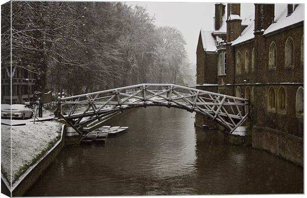 Snowy Cambridge Canvas Print by Tom Jones
