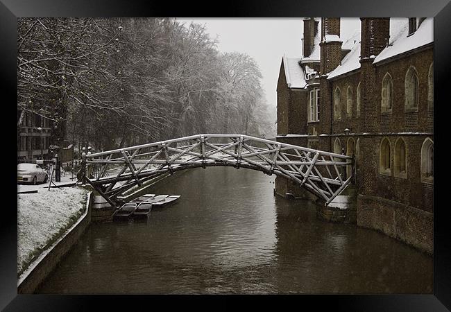 Snowy Cambridge Framed Print by Tom Jones