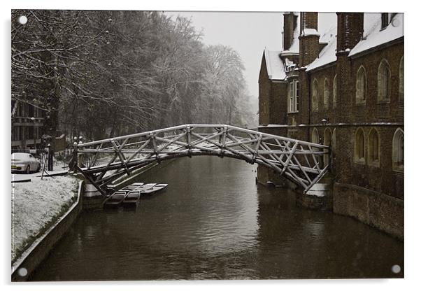 Snowy Cambridge Acrylic by Tom Jones