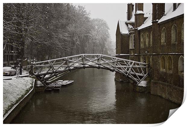 Snowy Cambridge Print by Tom Jones