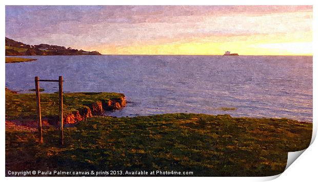 Lone ship on the horizon! Print by Paula Palmer canvas