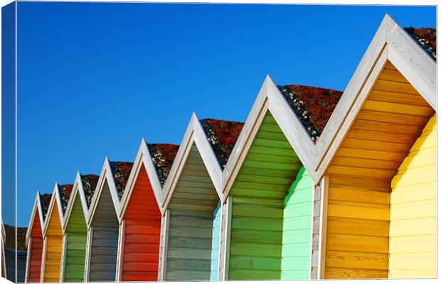 Beach Huts 2 Canvas Print by Heather Athey