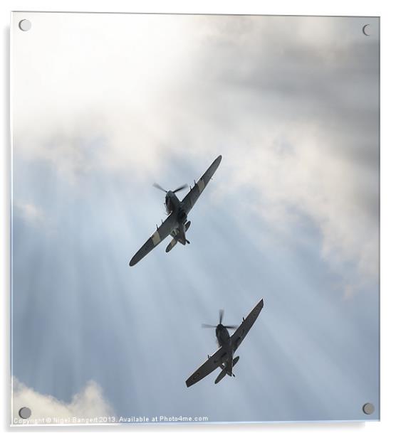 Spitfire and Hurricane Acrylic by Nigel Bangert