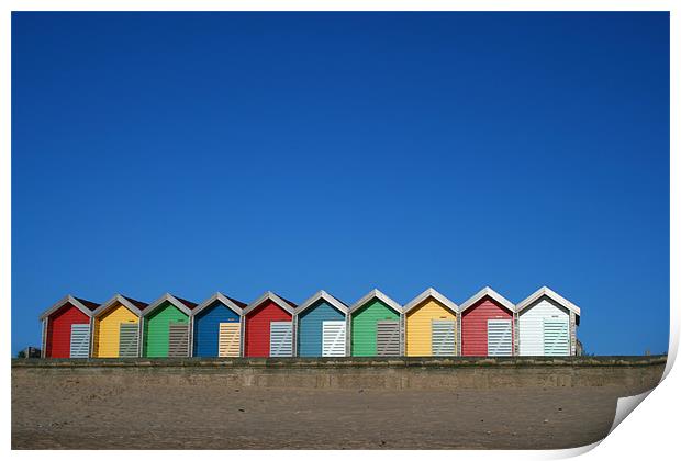 Beach Huts 1 Print by Heather Athey