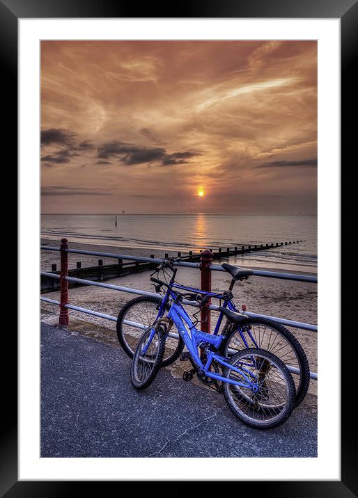 Bike Ride at Sunset Framed Mounted Print by Ian Mitchell