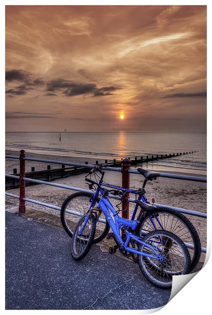 Bike Ride at Sunset Print by Ian Mitchell