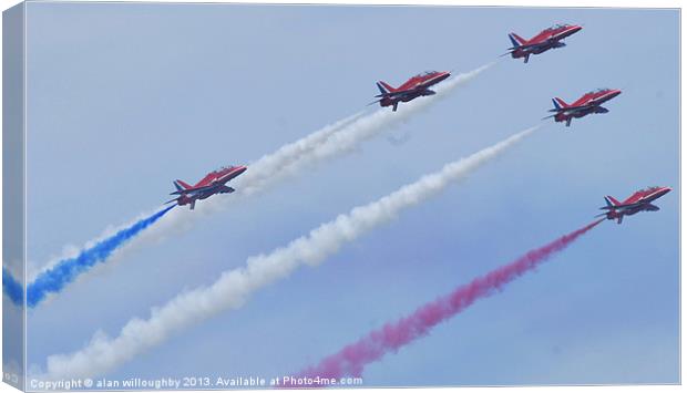 5 Red Arrows... Canvas Print by alan willoughby