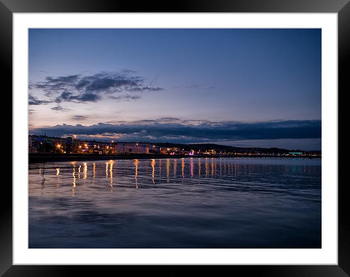 Paignton Seafront at Night Framed Mounted Print by Jay Lethbridge