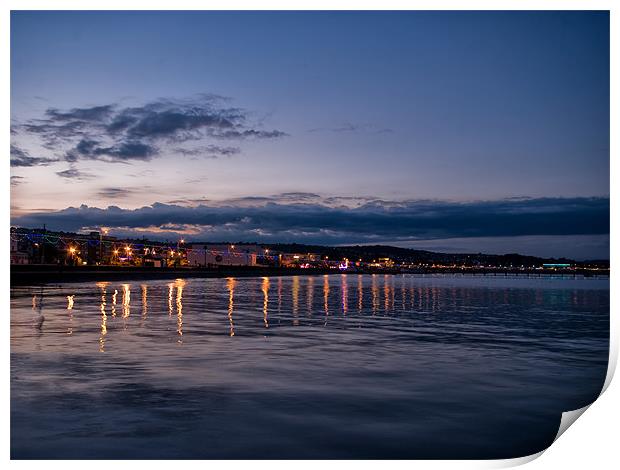 Paignton Seafront at Night Print by Jay Lethbridge